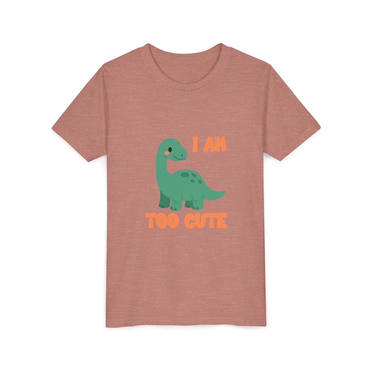I AM TOO CUTE Youth Size T-Shirt for kids who love dinosaurs