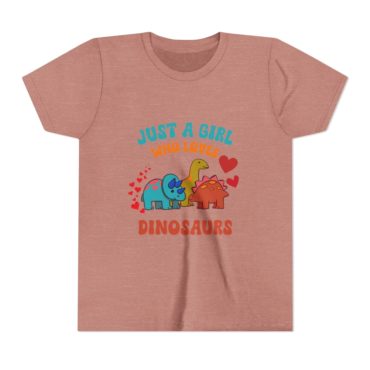 Just a Girl Who Loves Dinosaurs Youth Size T-Shirt Stem Tweens and Teens who Love Dinosaurs Tshirts