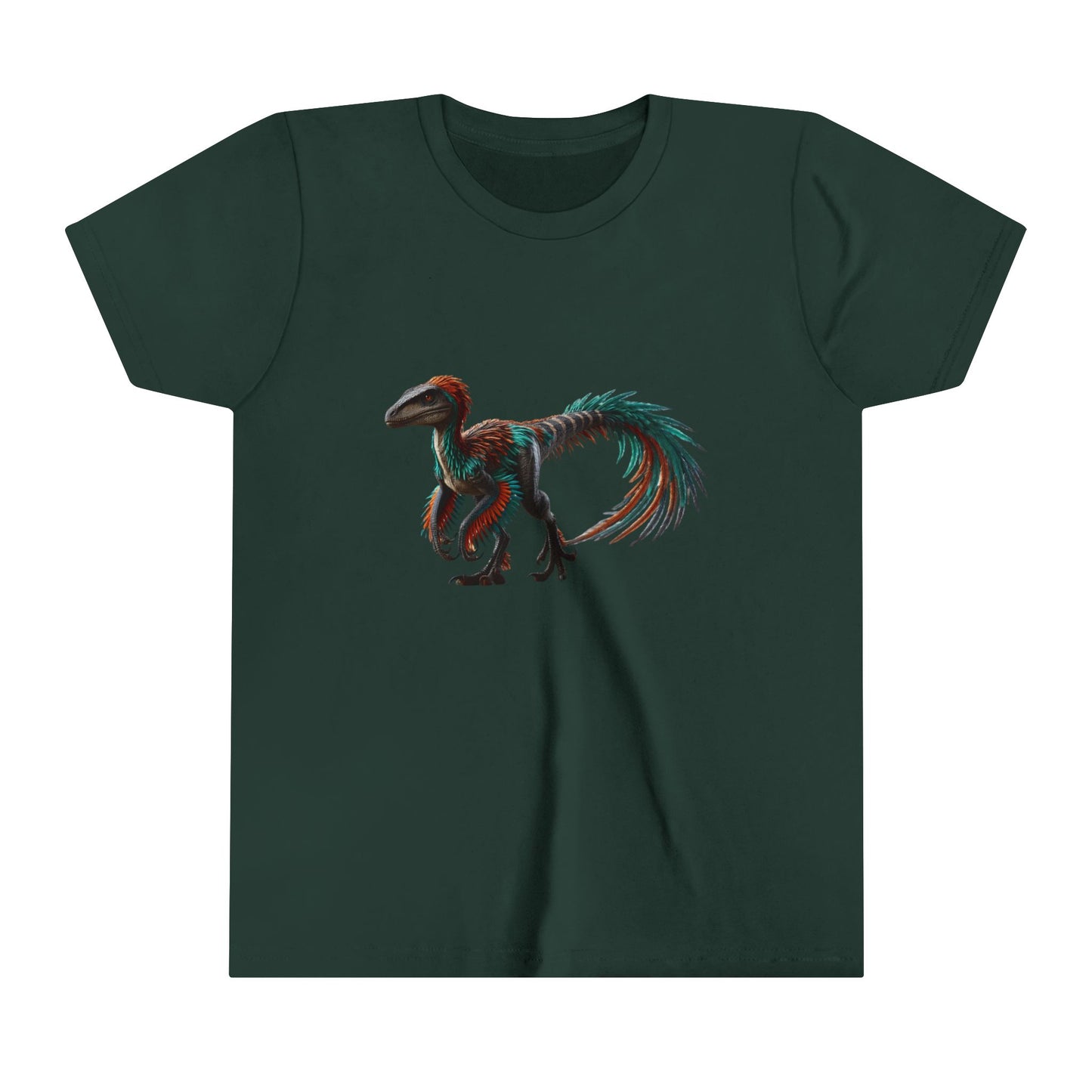 Youth Bright & Bold Velociraptor Tee β Adorable Dino Fun in Orange & Green! π¦ππΏ - Unisex Jersey Short Sleeve Tee Super Comfy Dino T-Shirt Gift