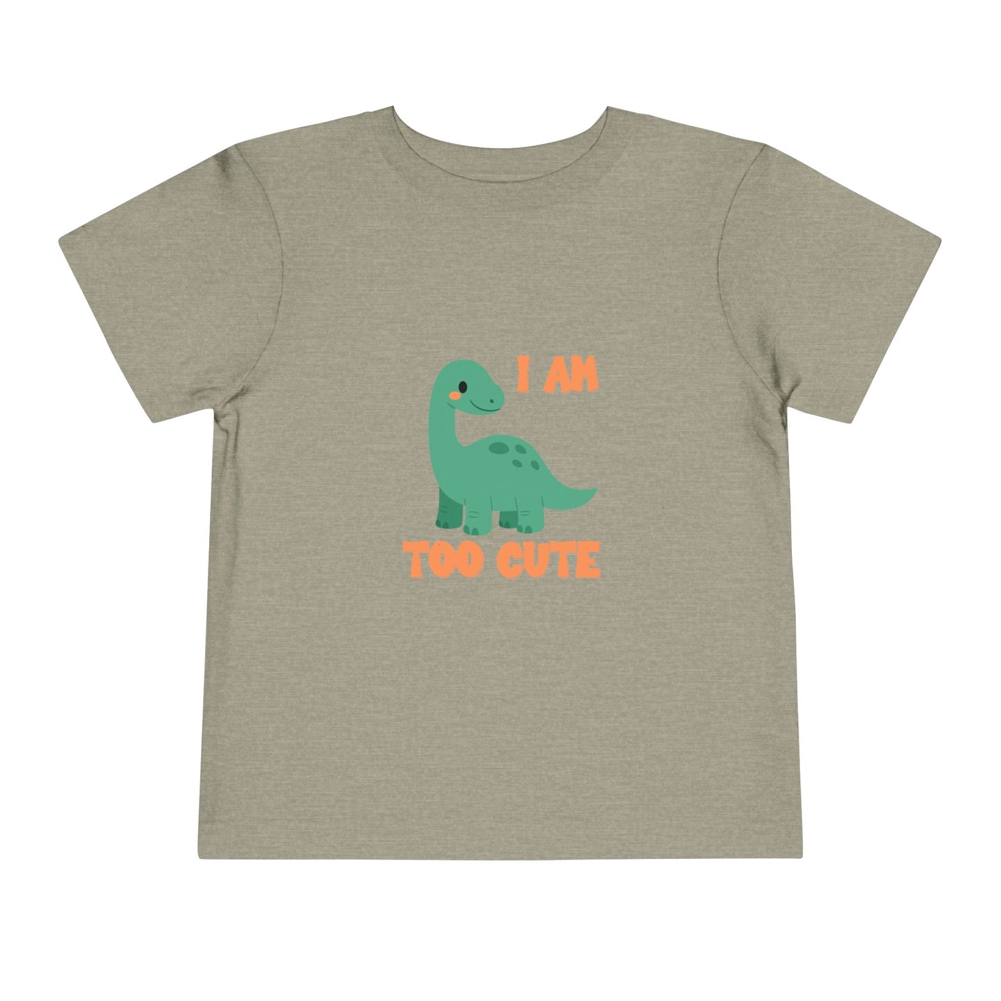 I AM TOO CUTE Toddler Size T-Shirt for kids who love dinosaurs
