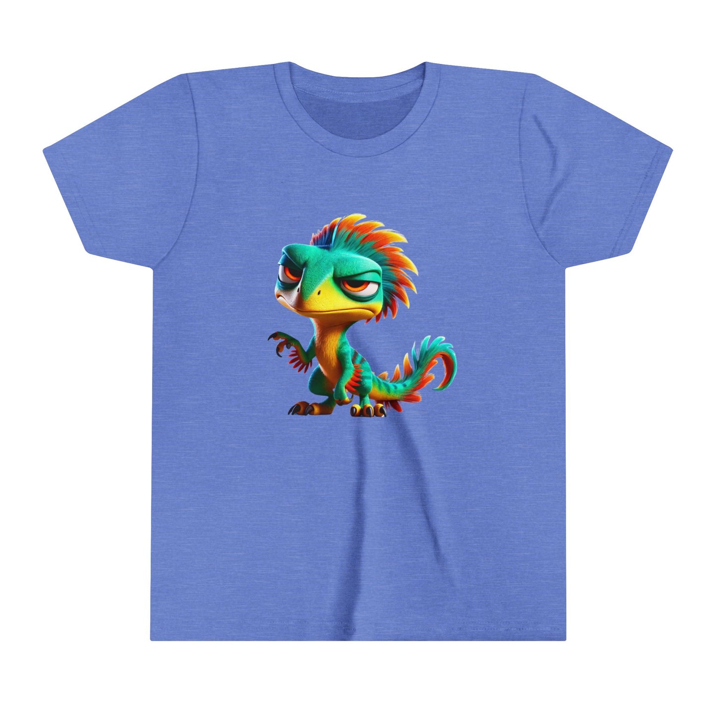 Youth Colorful & Feisty Velociraptor – Unleash the Attitude!- Unisex Jersey Short Sleeve Tee Super Comfy Dino T-Shirt Gift