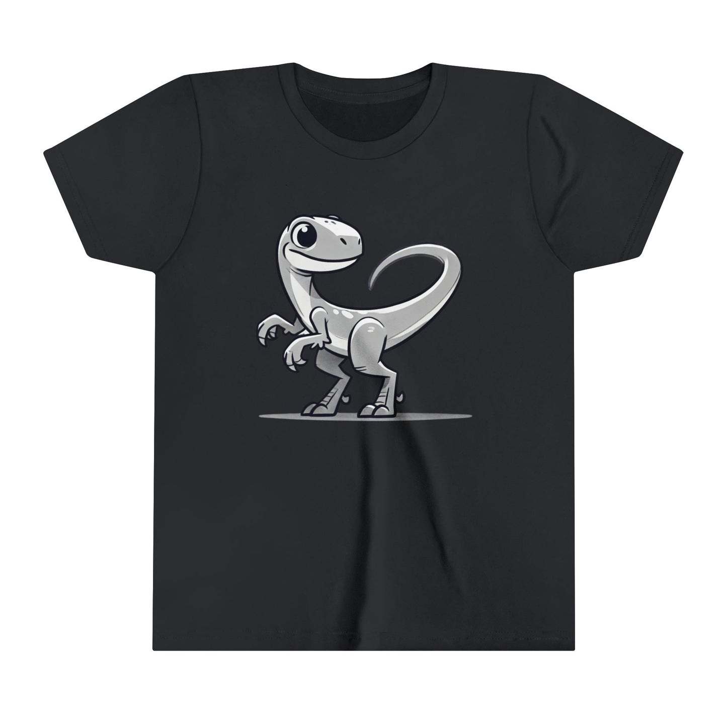 Youth Cute Velociraptor Cartoon Tee β Dino Fun for All Ages! π¦β¨ - Unisex Jersey Short Sleeve Tee Super Comfy Dino T-Shirt Gift