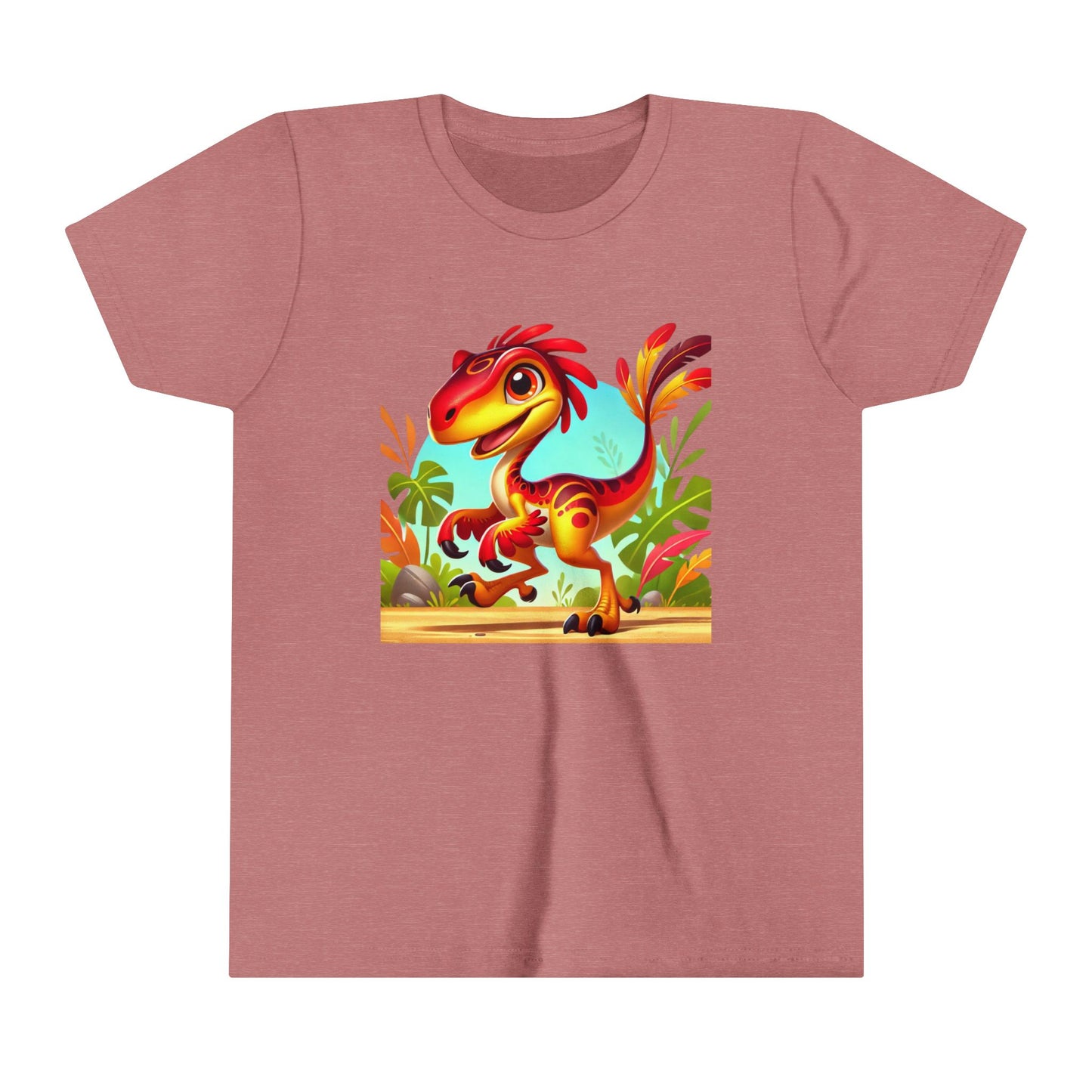 Youth Vibrant Jungle Velociraptor Tee β Fun, Fierce, and Full of Color! π¦πΊπΏ - Unisex Jersey Short Sleeve Tee Super Comfy Dino T-Shirt Gift