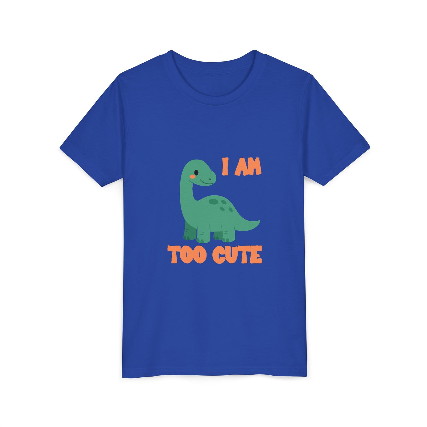I AM TOO CUTE Youth Size T-Shirt for kids who love dinosaurs