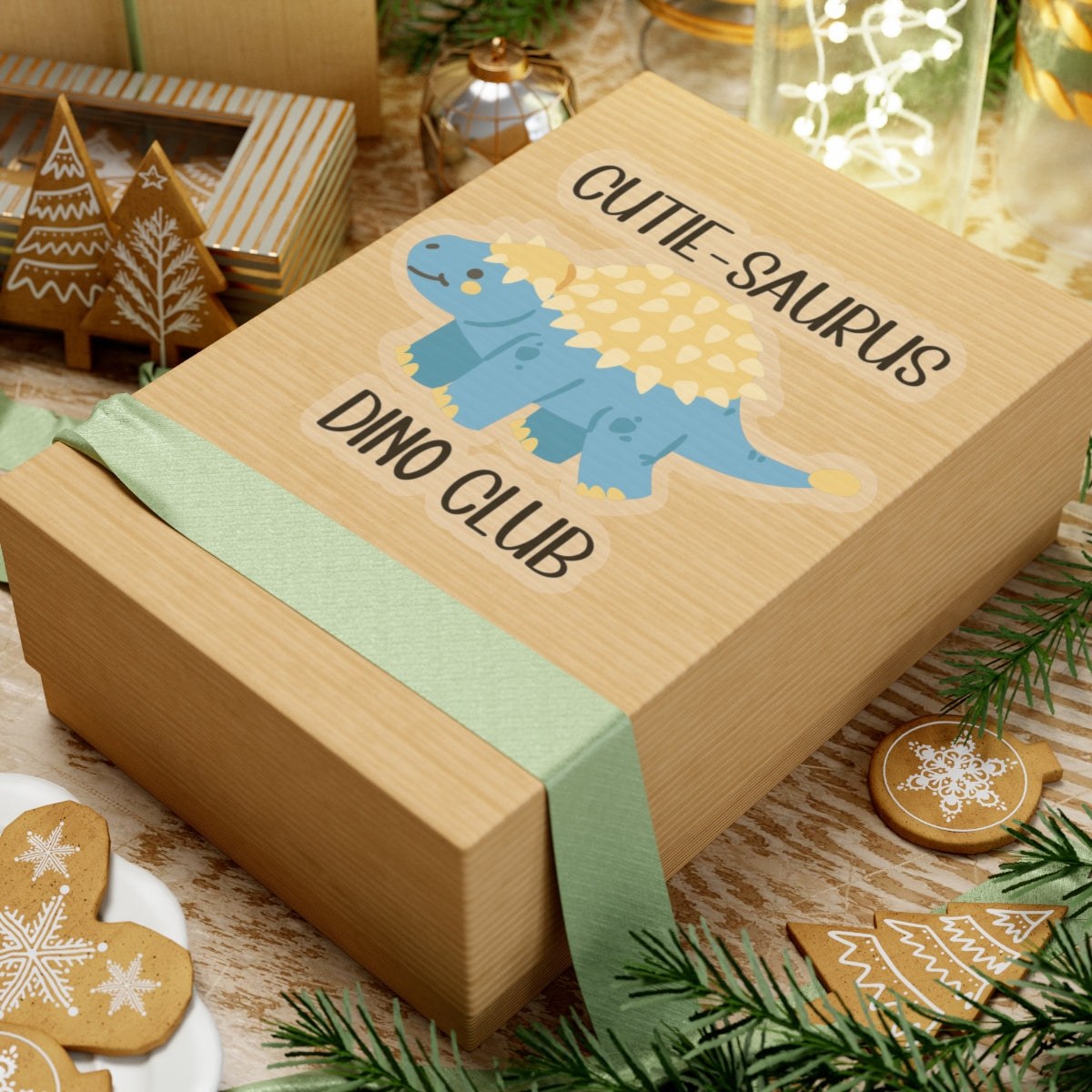 Ankylosaurus Cutie Saurus Dino Club Blue - Amazing Kiss-Cut Sticker Gift to dino decorate any surface