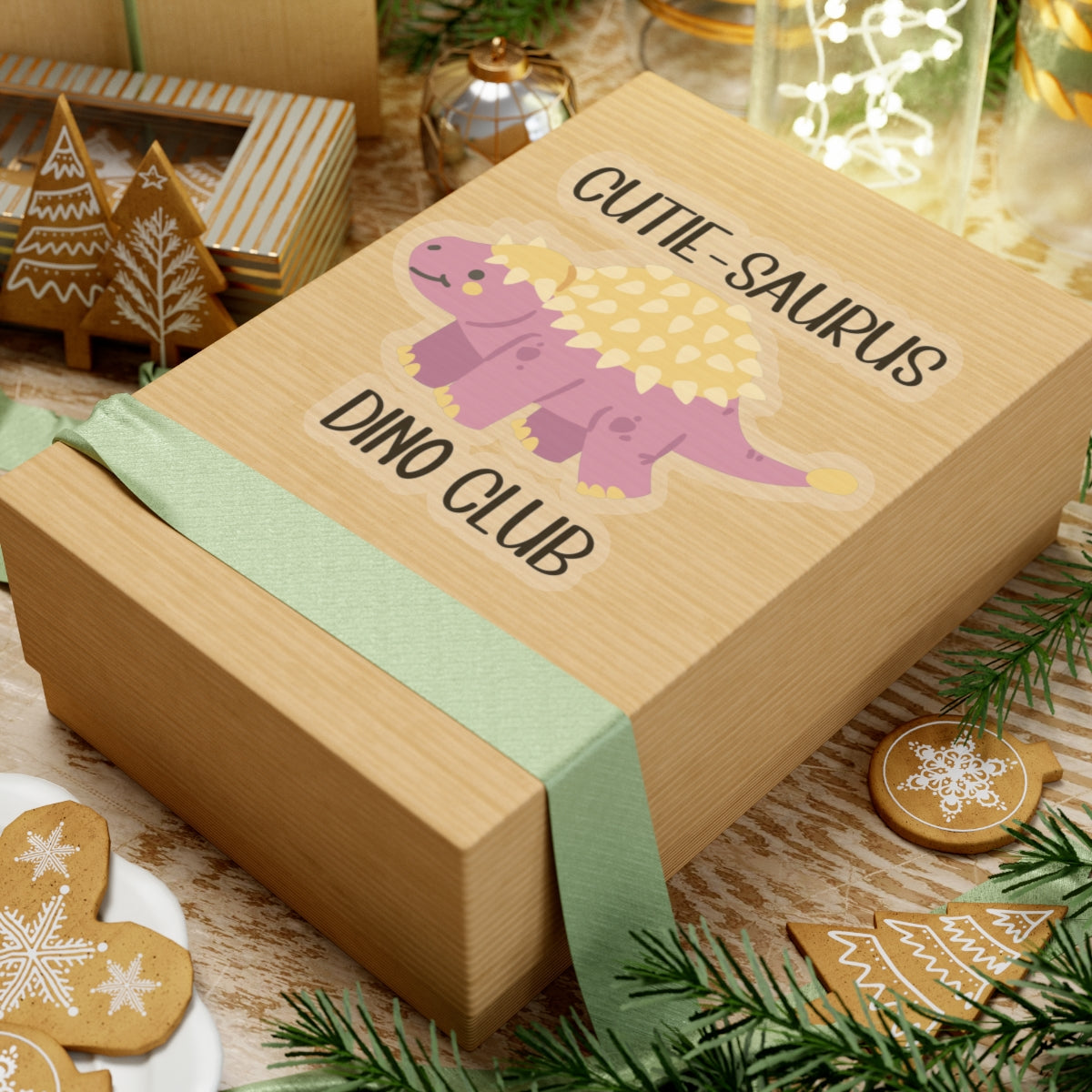 Ankylosaurus Cutie Saurus Dino Club Pink - Amazing Kiss-Cut Sticker Gift to dino decorate any surface