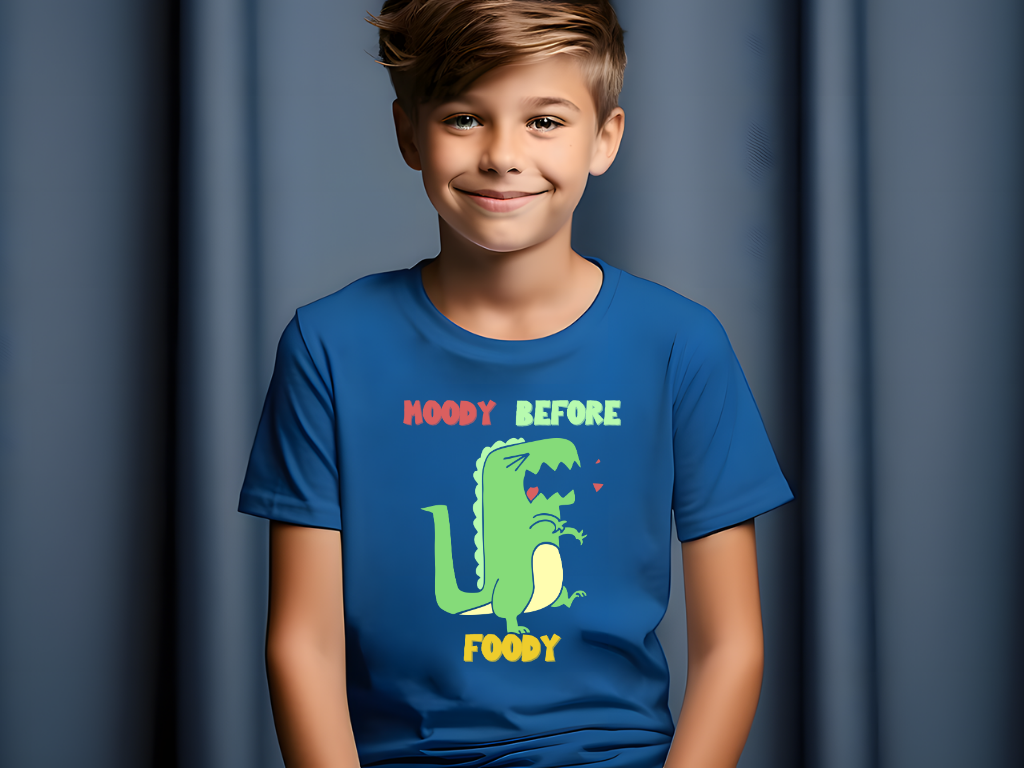 Moody Before Foody Toddler Size T-Shirt Stem children who Love Dinosaurs Tshirts