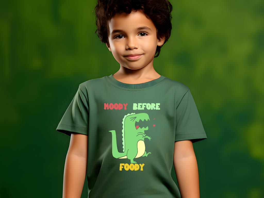 Moody Before Foody Toddler Size T-Shirt Stem children who Love Dinosaurs Tshirts