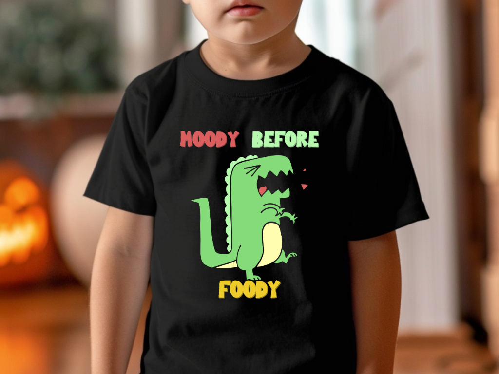 Moody Before Foody Toddler Size T-Shirt Stem children who Love Dinosaurs Tshirts