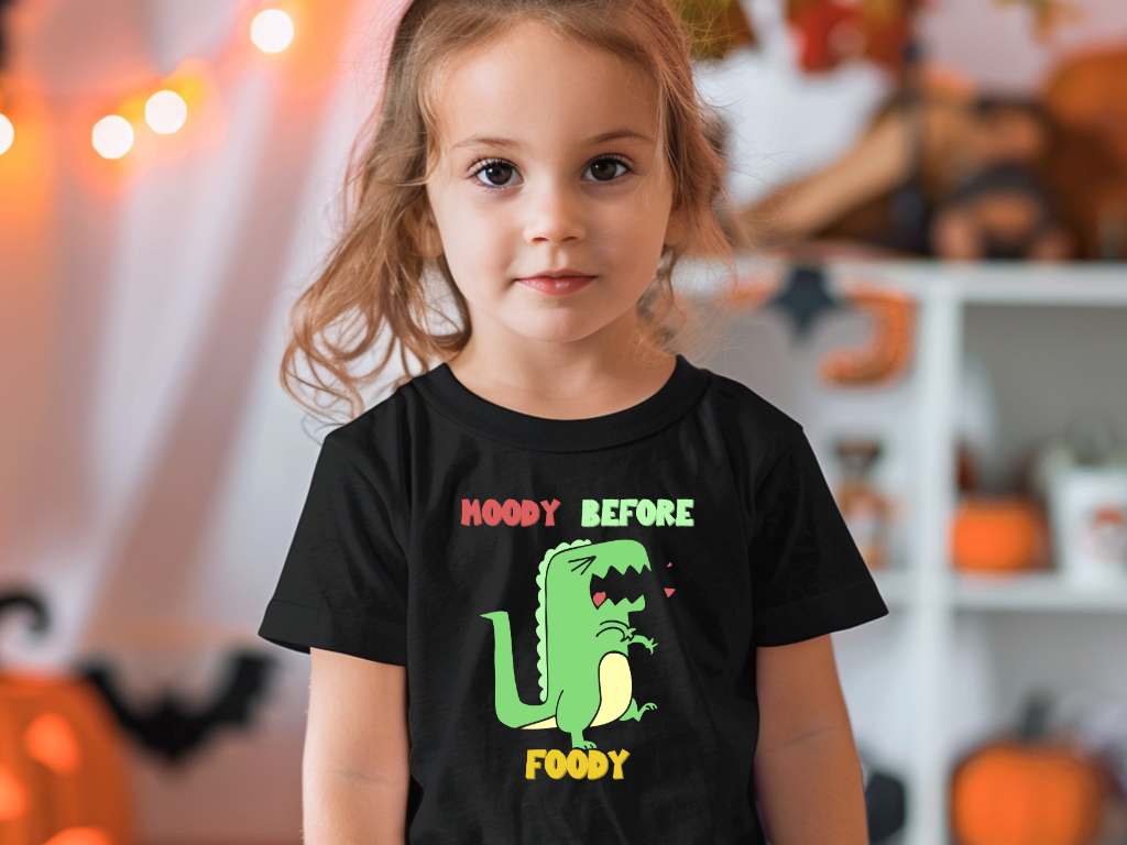 Moody Before Foody Toddler Size T-Shirt Stem children who Love Dinosaurs Tshirts