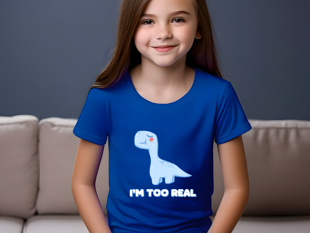 I m Too Real Toddler Size T-Shirt Stem children who Love Dinosaurs Tshirts