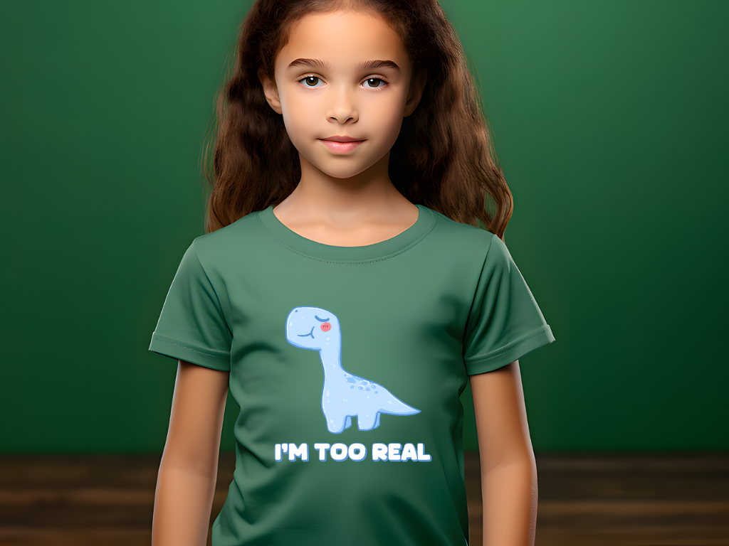 I m Too Real Toddler Size T-Shirt Stem children who Love Dinosaurs Tshirts
