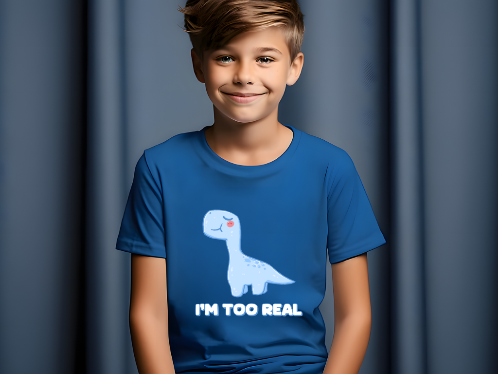 I m Too Real Toddler Size T-Shirt Stem children who Love Dinosaurs Tshirts