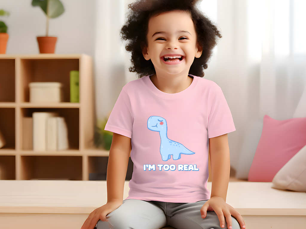 I m Too Real Toddler Size T-Shirt Stem children who Love Dinosaurs Tshirts