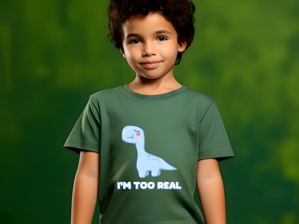 I m Too Real Toddler Size T-Shirt Stem children who Love Dinosaurs Tshirts