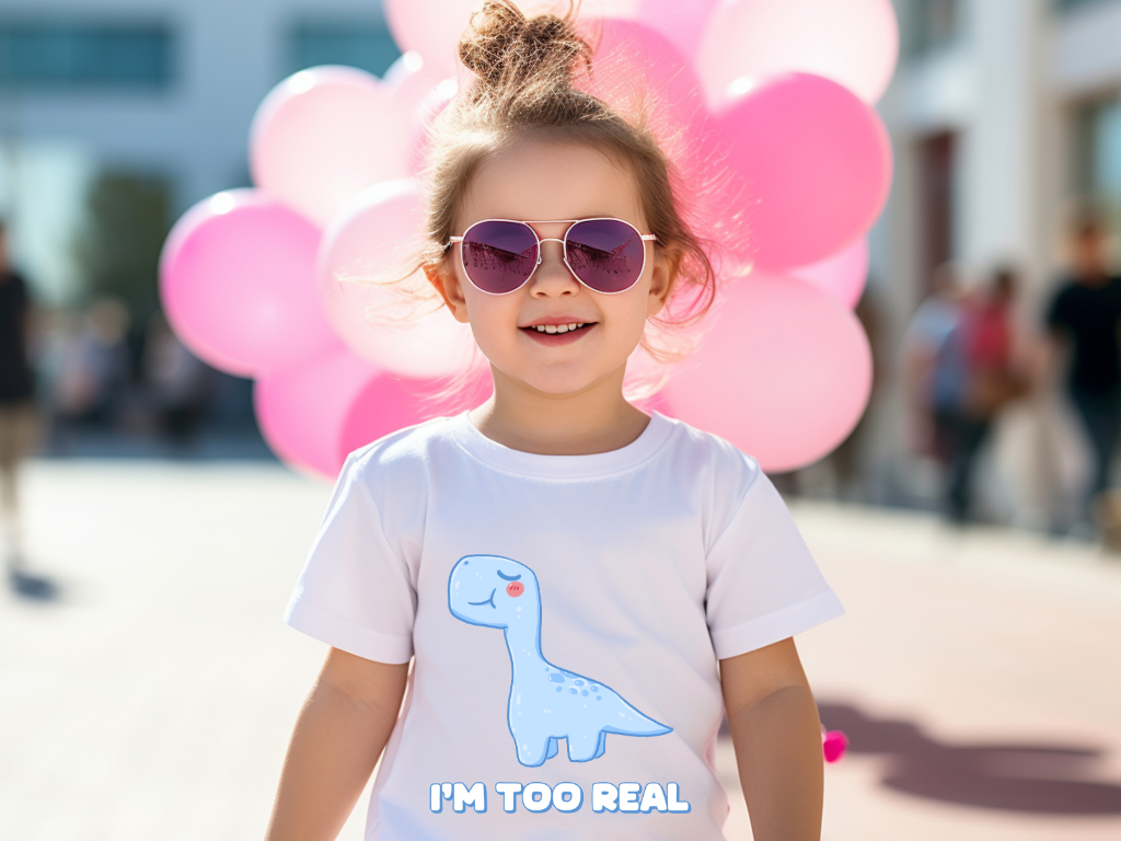 I m Too Real Toddler Size T-Shirt Stem children who Love Dinosaurs Tshirts