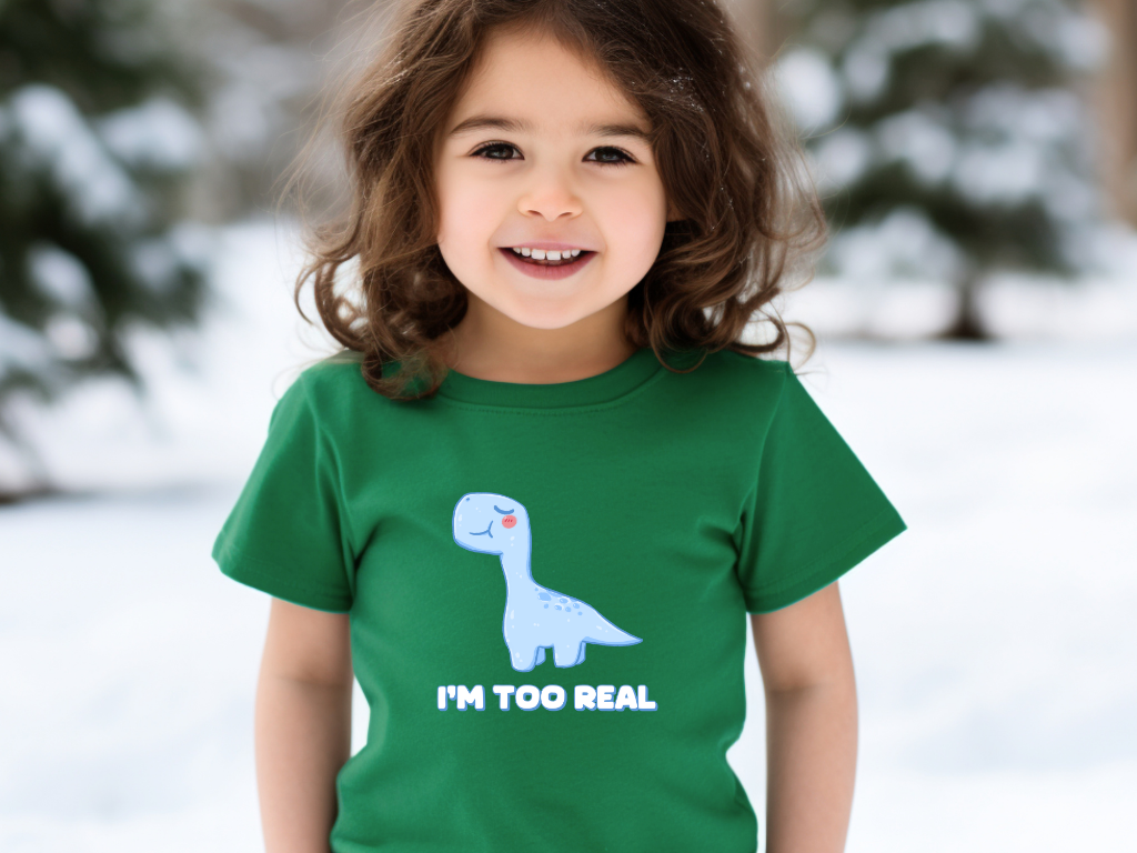 I m Too Real Toddler Size T-Shirt Stem children who Love Dinosaurs Tshirts