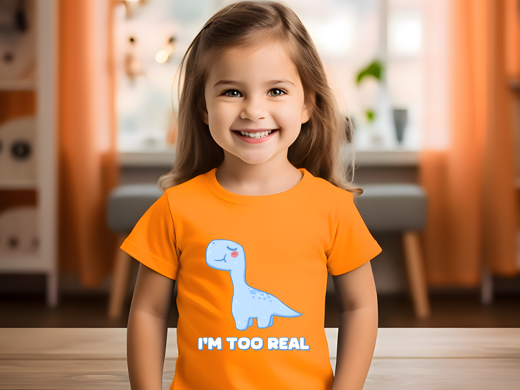 I m Too Real Toddler Size T-Shirt Stem children who Love Dinosaurs Tshirts