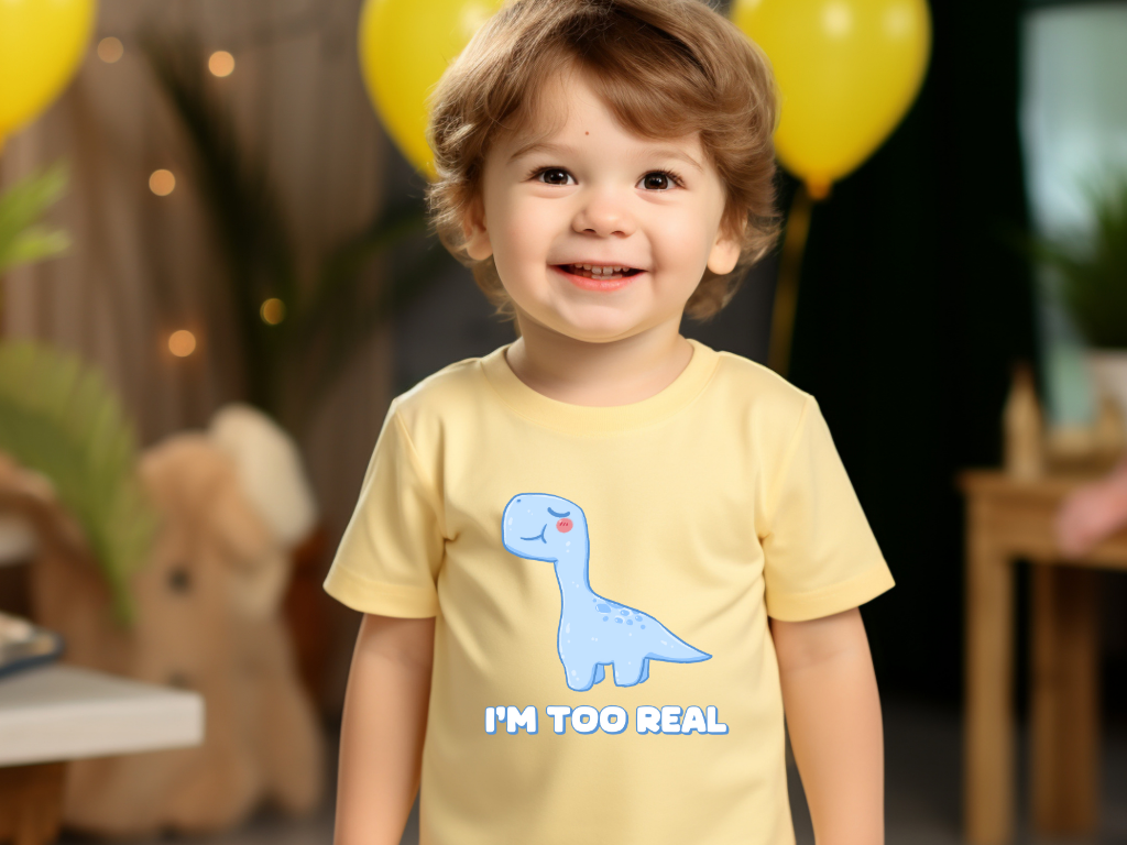 I m Too Real Toddler Size T-Shirt Stem children who Love Dinosaurs Tshirts
