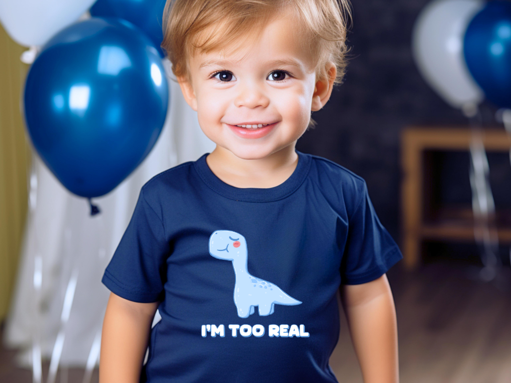 I m Too Real Toddler Size T-Shirt Stem children who Love Dinosaurs Tshirts