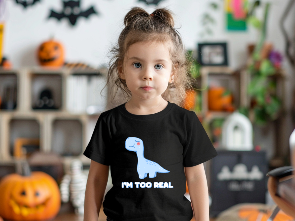 I m Too Real Toddler Size T-Shirt Stem children who Love Dinosaurs Tshirts