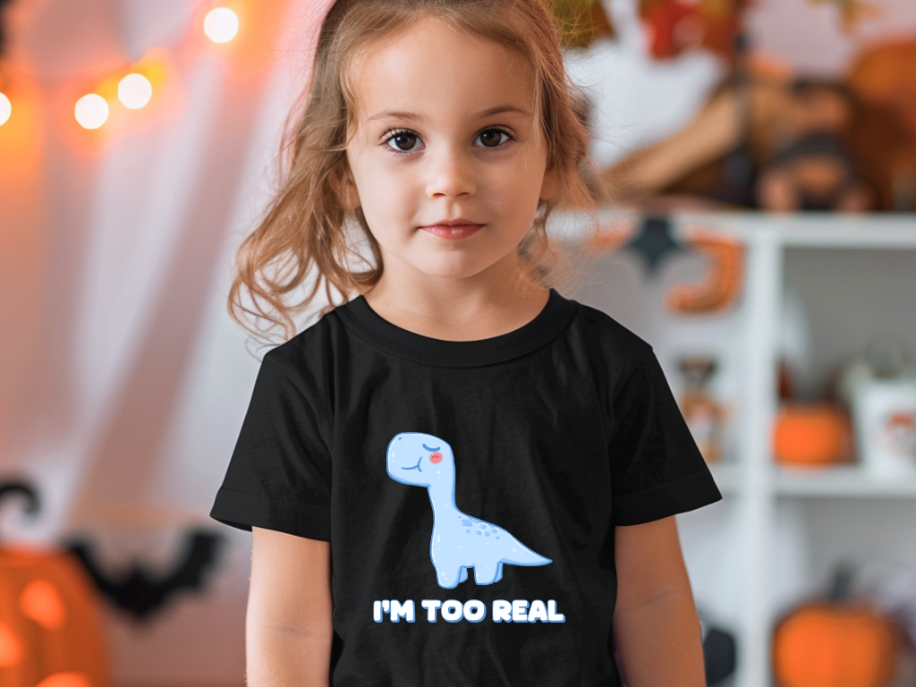 I m Too Real Toddler Size T-Shirt Stem children who Love Dinosaurs Tshirts