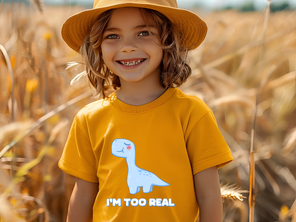 I m Too Real Toddler Size T-Shirt Stem children who Love Dinosaurs Tshirts