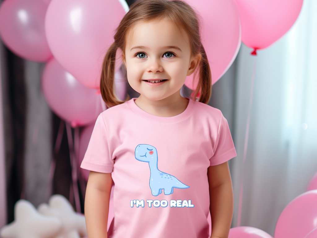 I m Too Real Toddler Size T-Shirt Stem children who Love Dinosaurs Tshirts