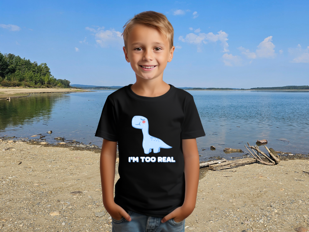 I m Too Real Youth Size T-Shirt Stem Tweens and Teens who Love Dinosaurs Tshirts
