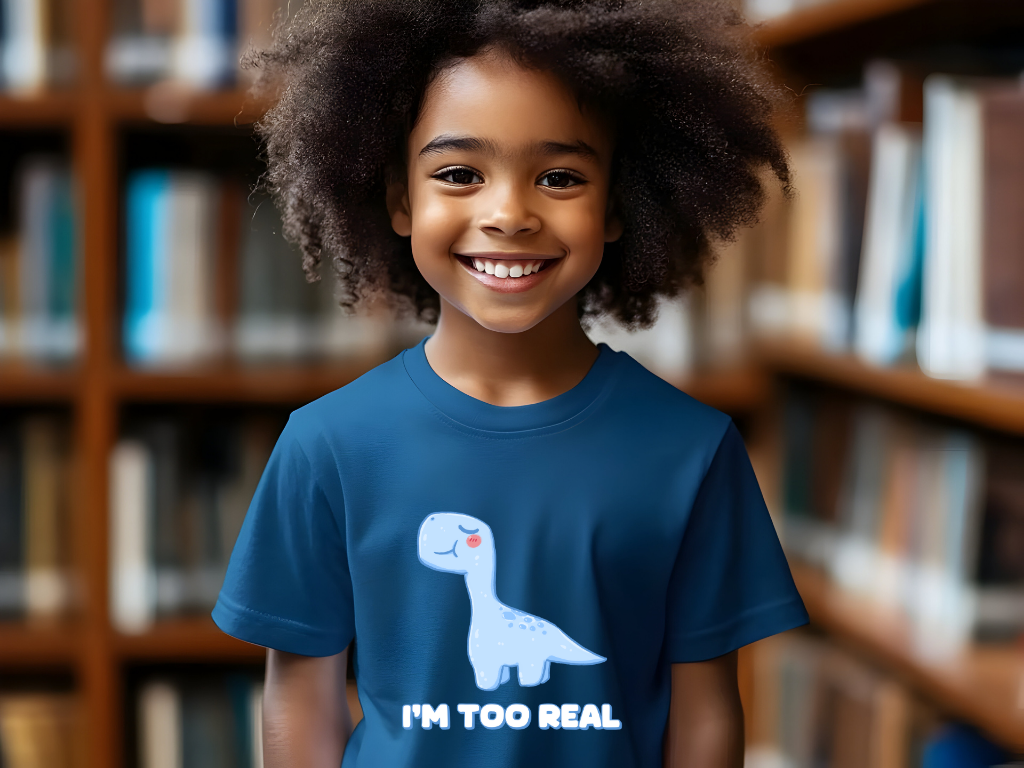 I m Too Real Youth Size T-Shirt Stem Tweens and Teens who Love Dinosaurs Tshirts