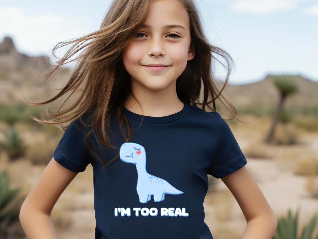I m Too Real Youth Size T-Shirt Stem Tweens and Teens who Love Dinosaurs Tshirts