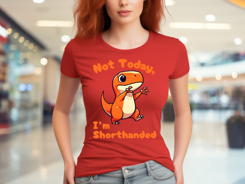 Orange Not Today, Im Shorthanded Womens fit Short Sleeve Tee Stem for Women and Girls who Love Dinosaurs tshirts T-Shirt