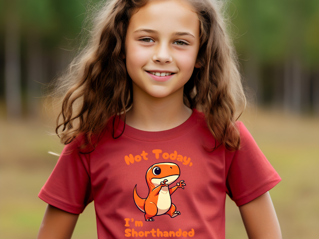 Orange Not Today, Im Shorthanded Youth Size T-Shirt Stem Tweens and Teens who Love Dinosaurs Tshirts