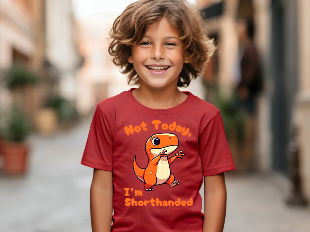 Orange Not Today, Im Shorthanded Youth Size T-Shirt Stem Tweens and Teens who Love Dinosaurs Tshirts