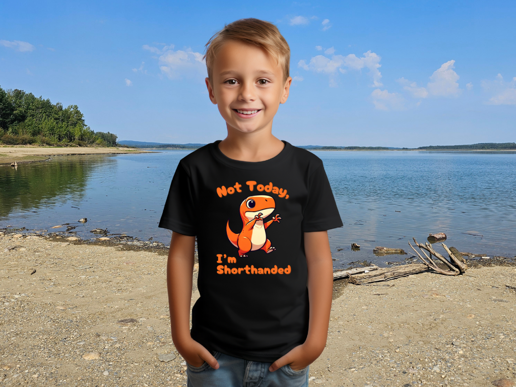 Orange Not Today, Im Shorthanded Youth Size T-Shirt Stem Tweens and Teens who Love Dinosaurs Tshirts