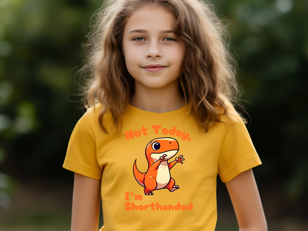 Orange Not Today, Im Shorthanded Youth Size T-Shirt Stem Tweens and Teens who Love Dinosaurs Tshirts