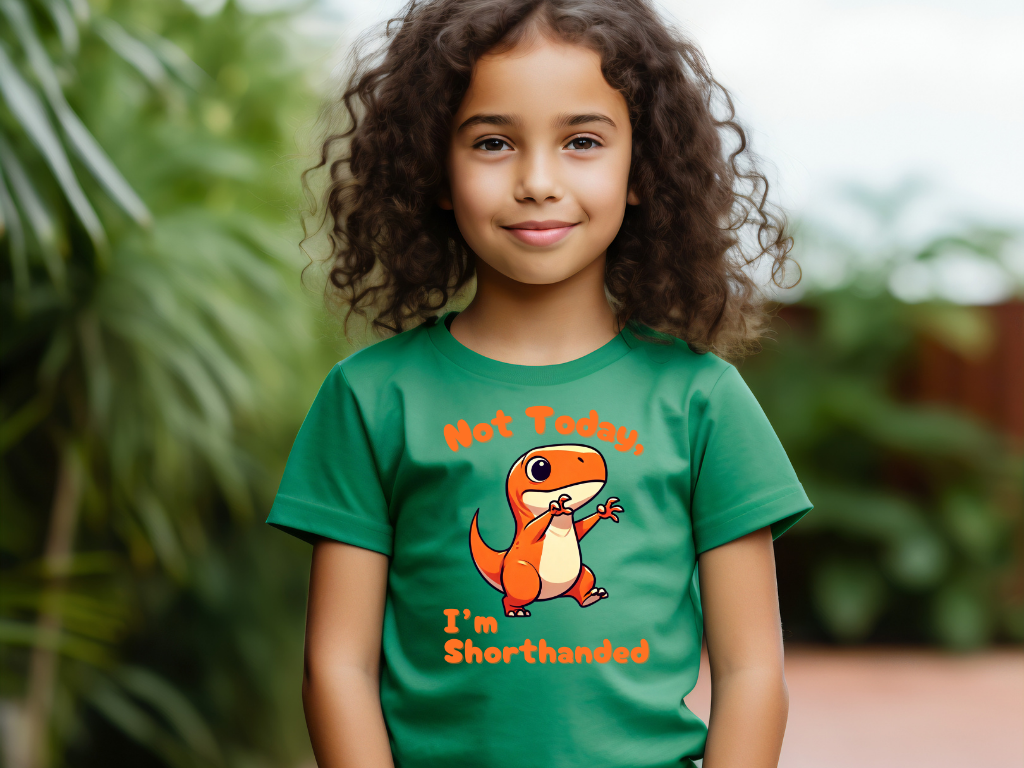 Orange Not Today, Im Shorthanded Youth Size T-Shirt Stem Tweens and Teens who Love Dinosaurs Tshirts