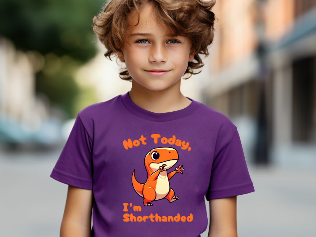 Orange Not Today, Im Shorthanded Youth Size T-Shirt Stem Tweens and Teens who Love Dinosaurs Tshirts