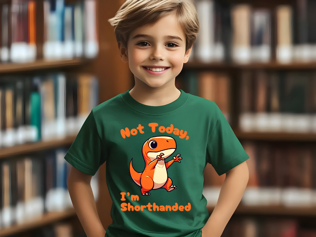 Orange Not Today, Im Shorthanded Youth Size T-Shirt Stem Tweens and Teens who Love Dinosaurs Tshirts