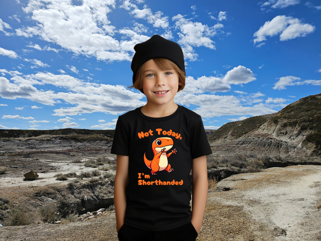 Orange Not Today, Im Shorthanded Youth Size T-Shirt Stem Tweens and Teens who Love Dinosaurs Tshirts
