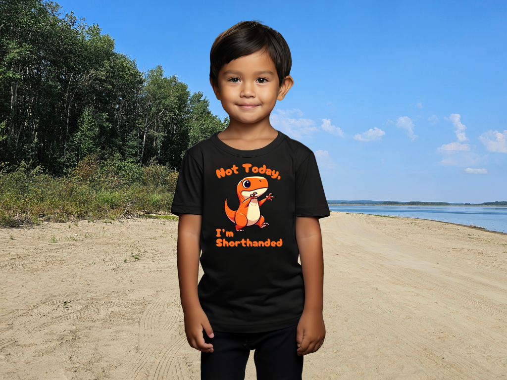 Orange Not Today, Im Shorthanded Youth Size T-Shirt Stem Tweens and Teens who Love Dinosaurs Tshirts