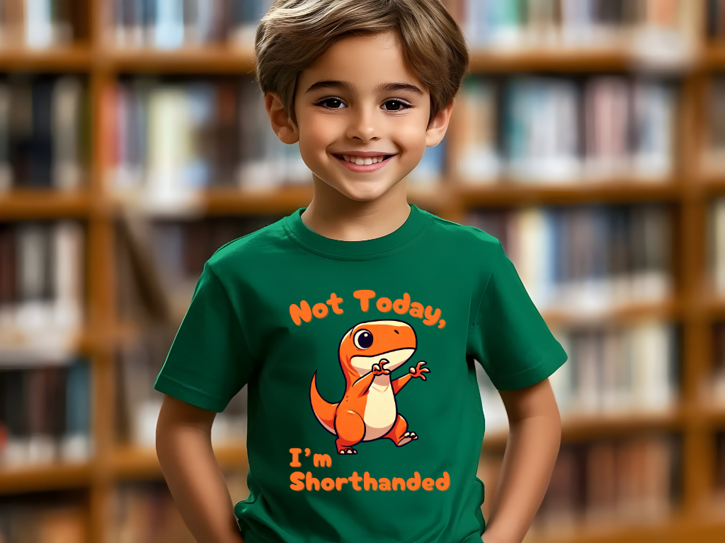 Orange Not Today, Im Shorthanded Youth Size T-Shirt Stem Tweens and Teens who Love Dinosaurs Tshirts