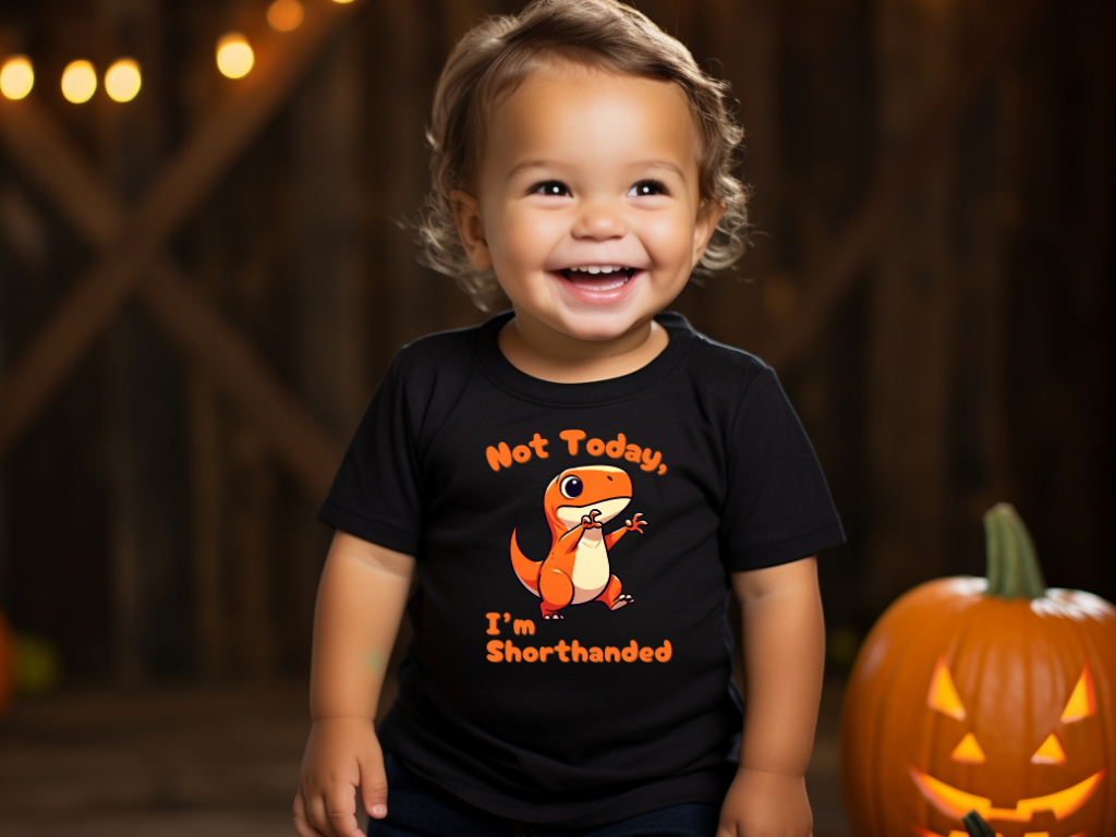 Orange Not Today, Im Shorthanded Toddler Size T-Shirt Stem children who Love Dinosaurs Tshirts