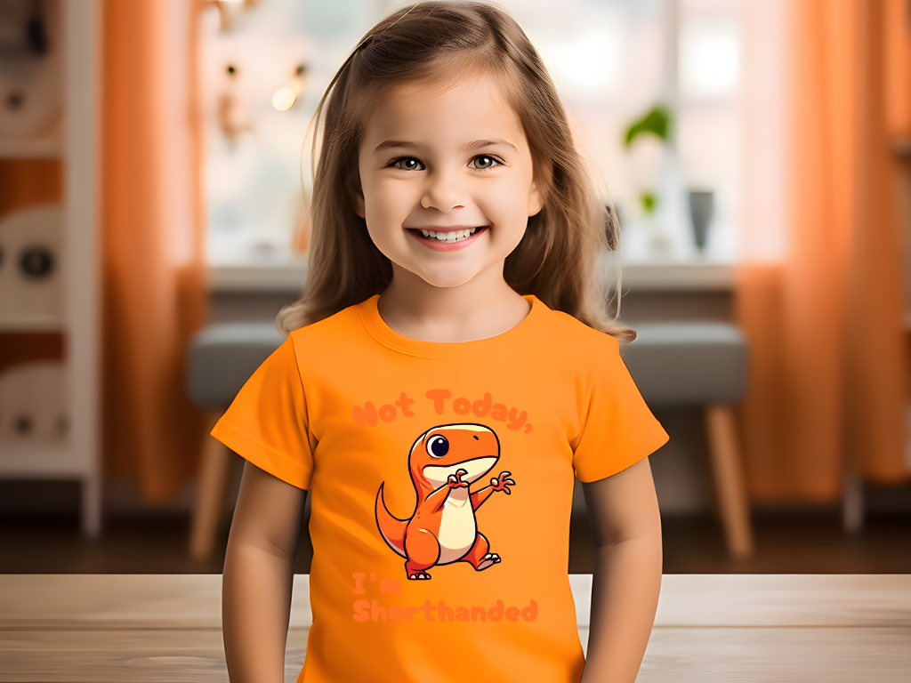 Orange Not Today, Im Shorthanded Toddler Size T-Shirt Stem children who Love Dinosaurs Tshirts