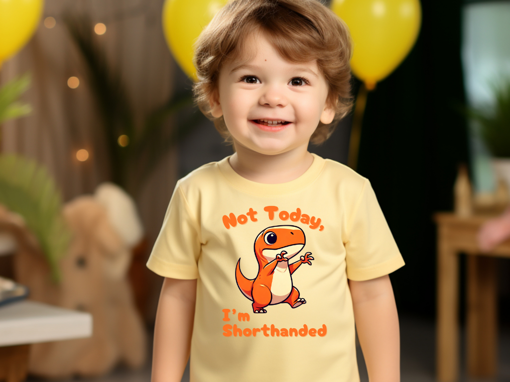 Orange Not Today, Im Shorthanded Toddler Size T-Shirt Stem children who Love Dinosaurs Tshirts