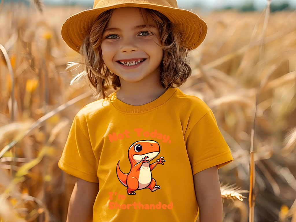 Orange Not Today, Im Shorthanded Toddler Size T-Shirt Stem children who Love Dinosaurs Tshirts