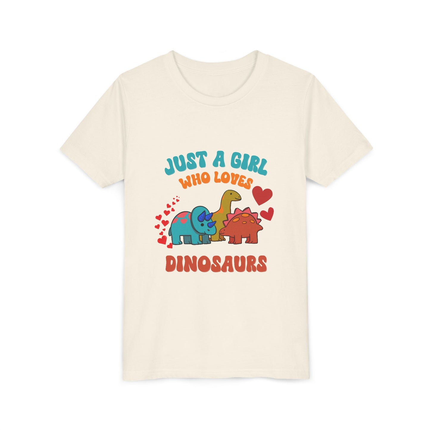 Just a Girl Who Loves Dinosaurs Youth Size T-Shirt Stem Tweens and Teens who Love Dinosaurs Tshirts