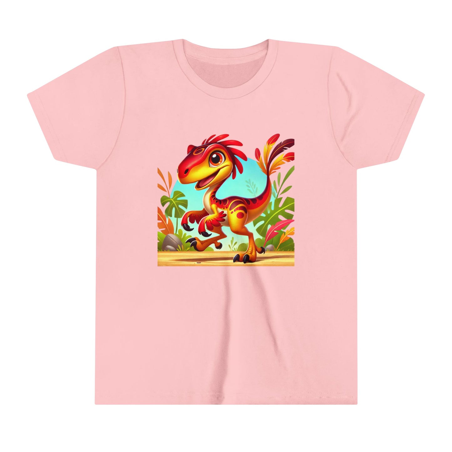 Youth Vibrant Jungle Velociraptor Tee β Fun, Fierce, and Full of Color! π¦πΊπΏ - Unisex Jersey Short Sleeve Tee Super Comfy Dino T-Shirt Gift