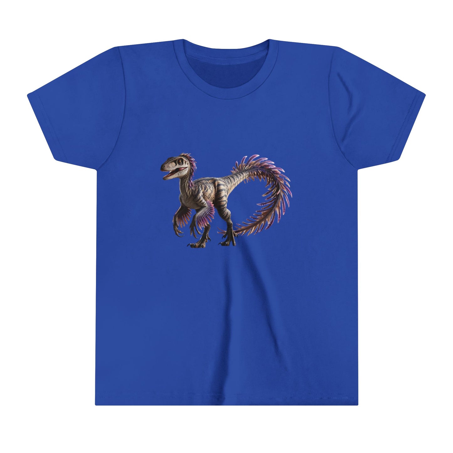 Youth Majestic Feathered Velociraptor Tee β Fierce, Fabulous, and Full of Flair! π¦πβ¨ - Unisex Jersey Short Sleeve Tee Super Comfy Dino T-Shirt Gift