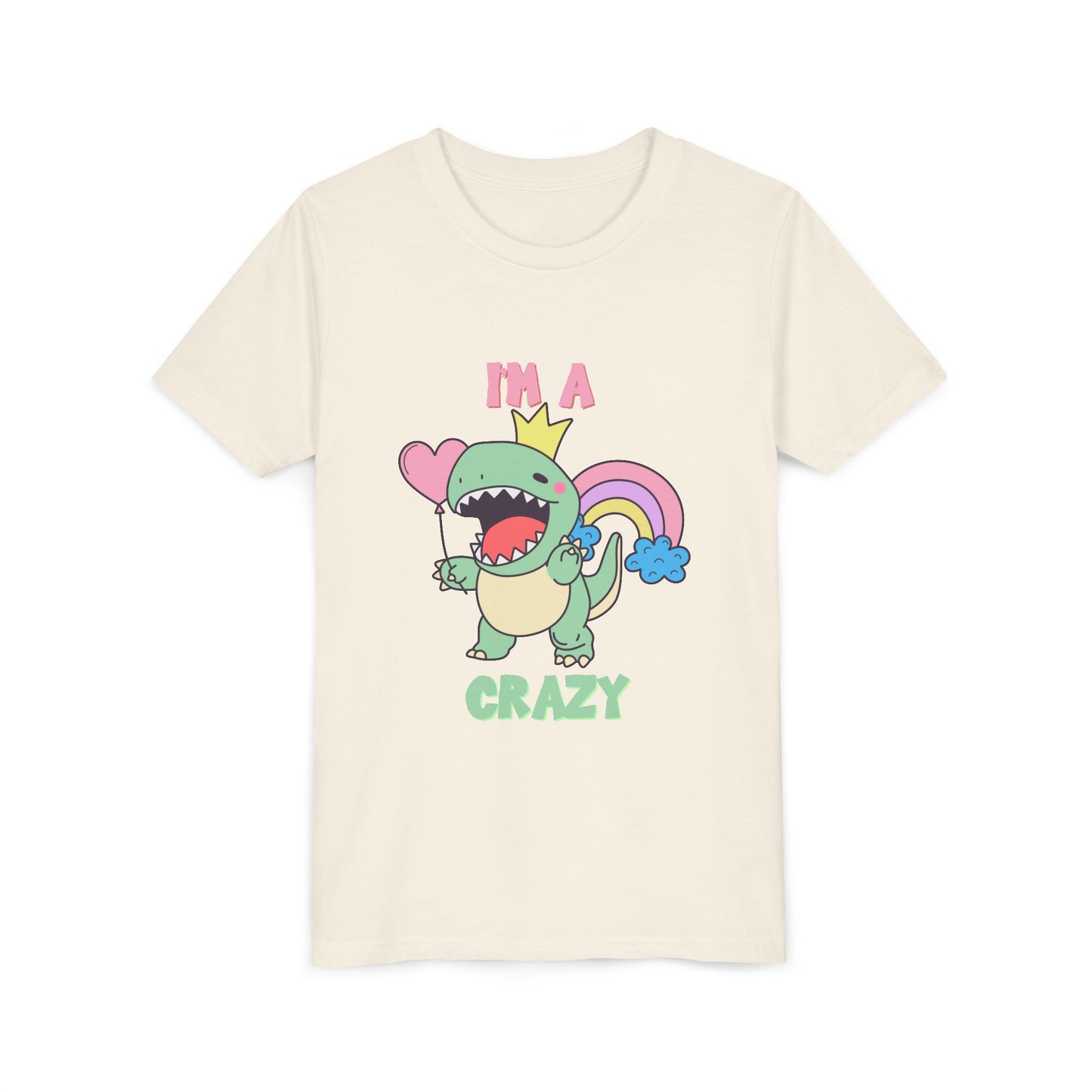 Crazy Cretaceous Cutie Youth Size T-Shirt for kids who love dinosaurs